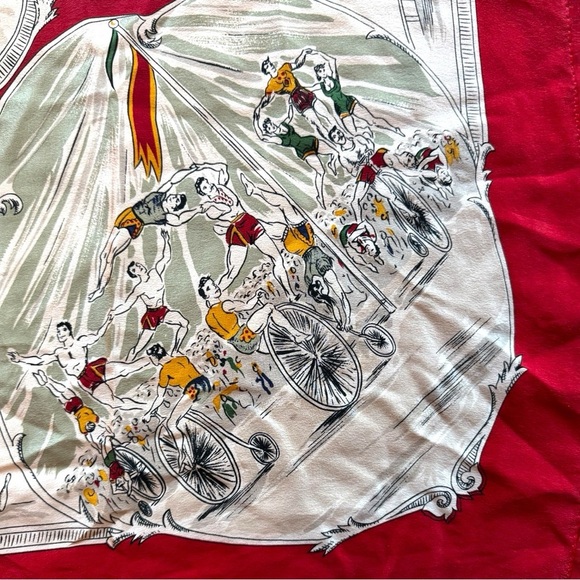 BANANA REPUBLIC Vintage Circus Print Silk Scarf – Made in Japan – 34”x34” - Picture 4 of 11